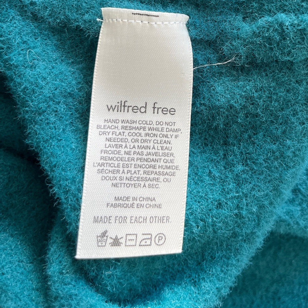 ARITZIA WILFRED FREE Hushknit Turtlenck Sweater Teal Size Small Fall Casual - Picture 10 of 14